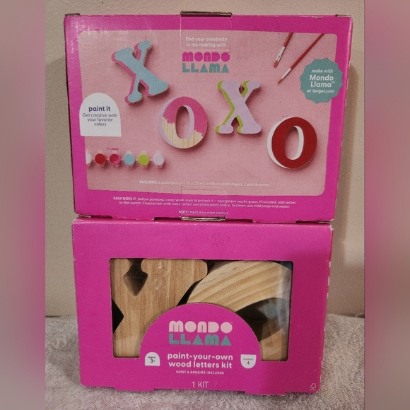 Mondo Llama Other - Mondo Llama Paint Your Own Wooden Letters XOXO 2 Boxes